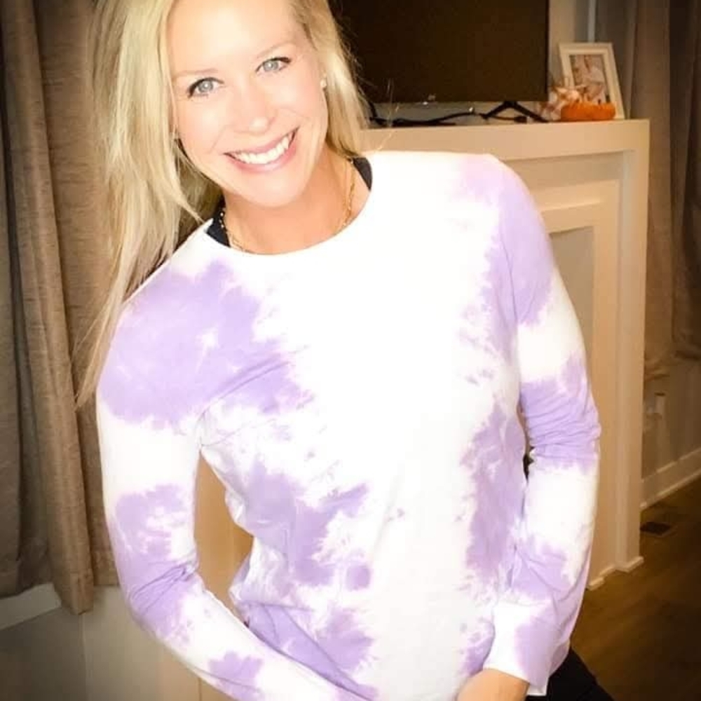 ZYIA Lavender and White Long Sleeve Tee